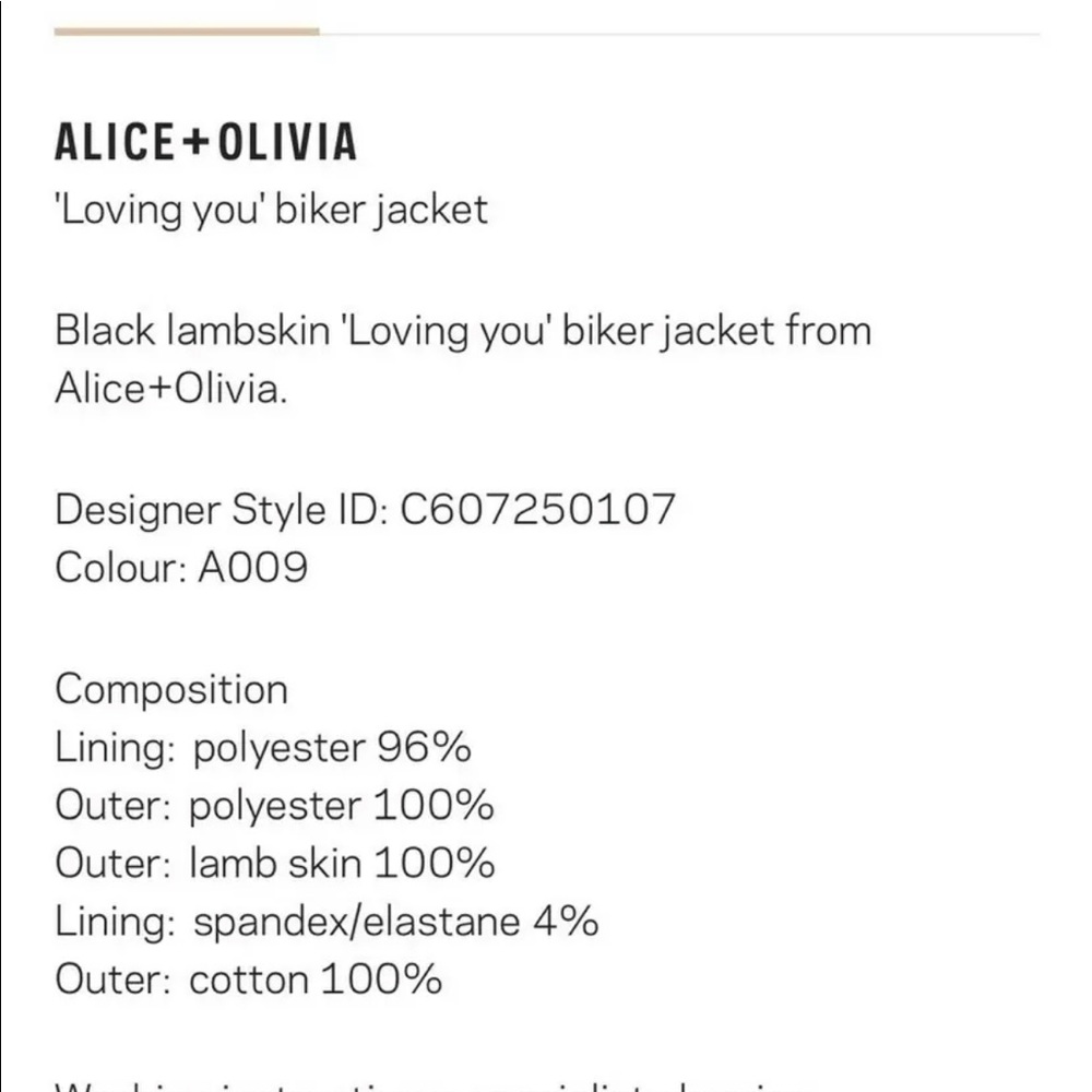 Alice & Olivia Gamma loving you leather jacket S RARE - Picture 11 of 11